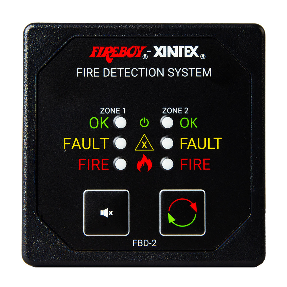 Fireboy-Xintex Two Zone Detection & Alarm Panel - 2-5/8" Display - 12/24V DC