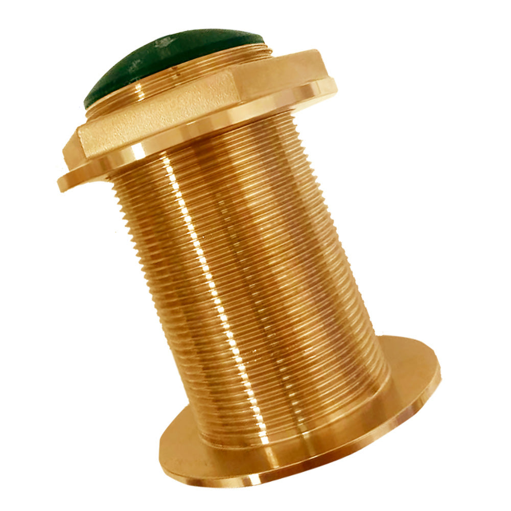 SI-TEX Bronze Low-Profile Thru-Hull Low-Frequency CHIRP Transducer - 300W, 0° Tilt, 40-75kHz