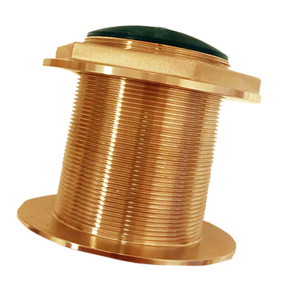 SI-TEX Bronze Low-Profile Thru-Hull High-Frequency CHIRP Transducer - 1kW, 12° Tilt, 130-210kHz