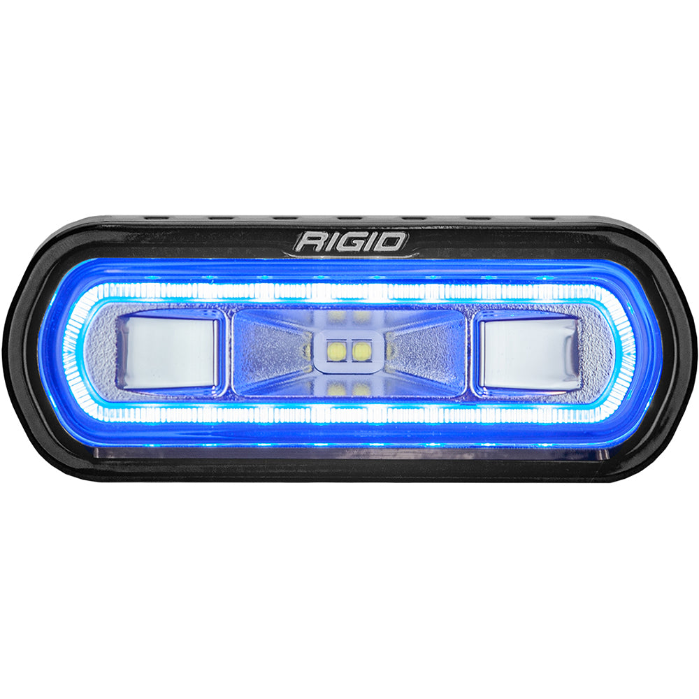 RIGID Industries SR-L Series Marine Spreader Light - Black Surface Mount - White Light w/Blue Halo