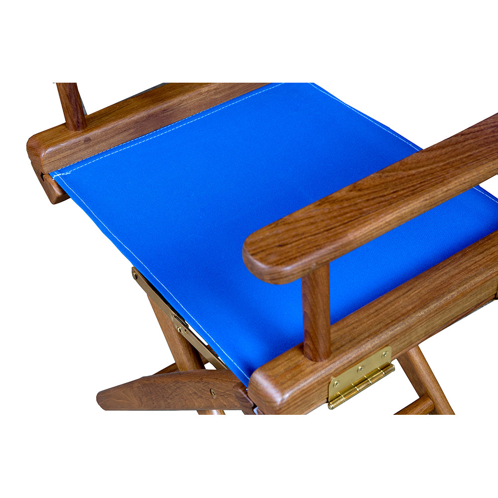Whitecap Director's Chair w/Blue Seat Covers - Teak