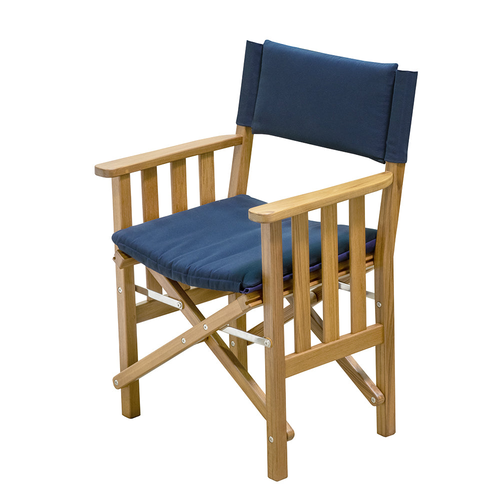 Whitecap Director's Chair II w/Navy Cushion - Teak