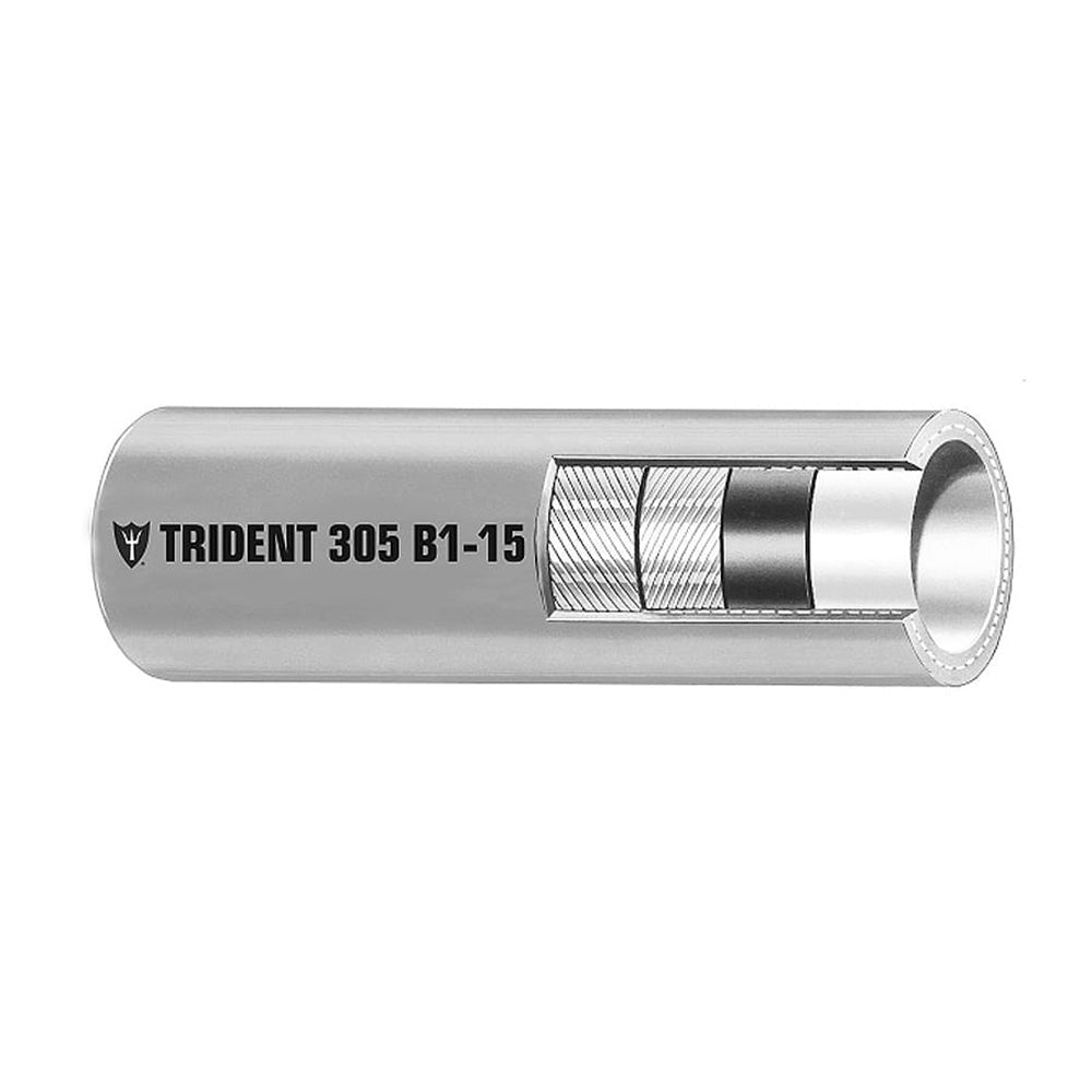 Trident Marine 3/8" x 50' Boxed - Barrier Lined B1-15 EPA Compliant Outboard Fuel Line Hose - Gray