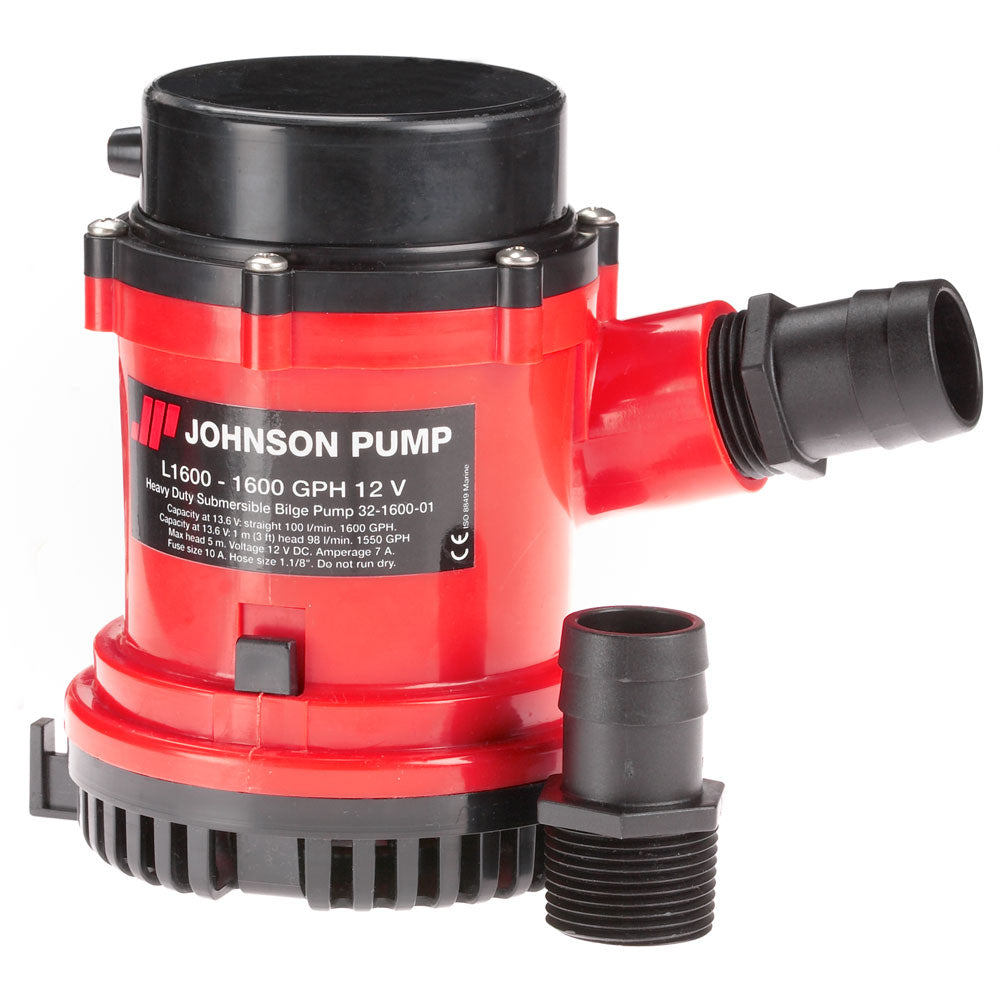 Johnson Pump 1600 GPH Bilge Pump 1-1/8" Hose 12V