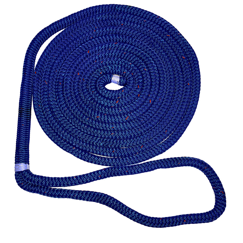 New England Ropes 1/2" Double Braid Dock Line - Blue w/Tracer - 25'