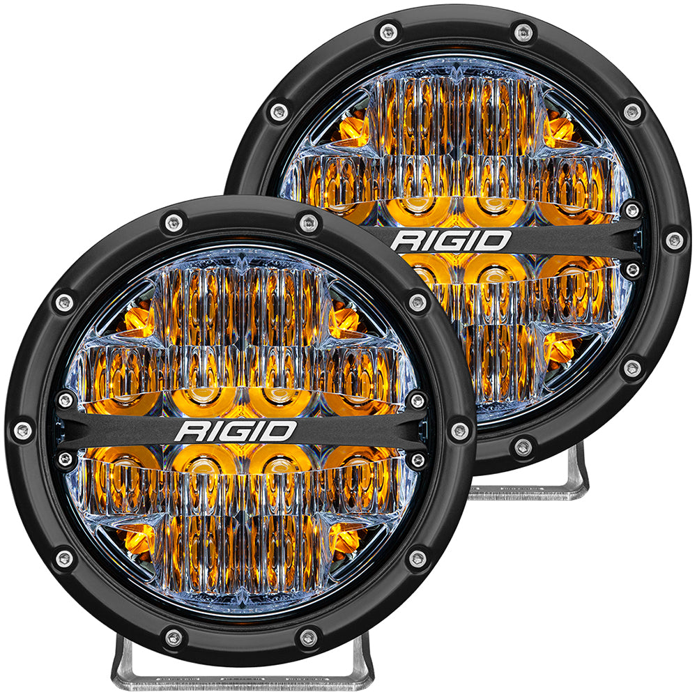 RIGID Industries 360-Series 6" LED Off-Road Fog Light Drive Beam w/Amber Backlight - Black Housing